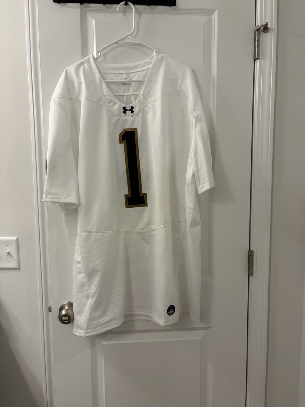 Under Armour Men’s Notre Dame Jersey with Black and Gold Number